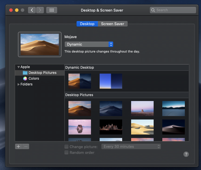 macOS Mojave Desktop & Screensaver