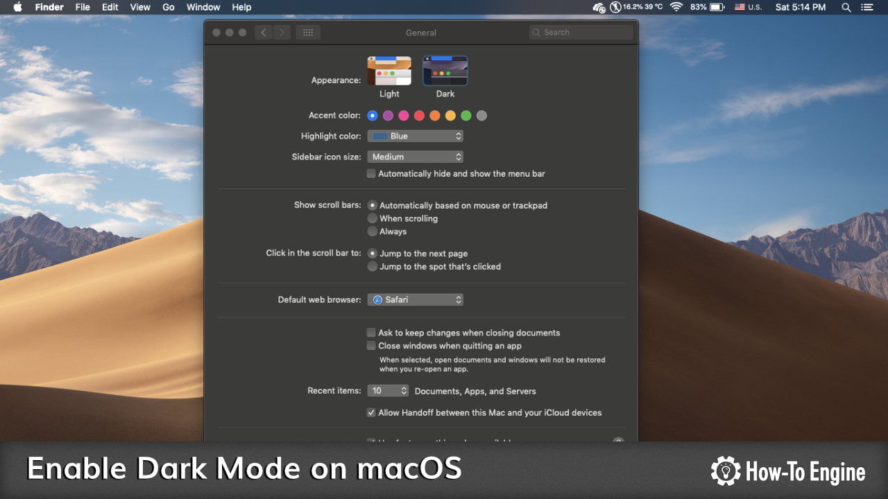 How to enable Dark Mode on macOS